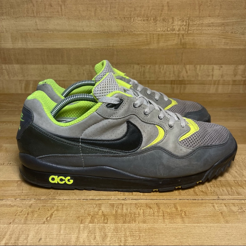 VINTAGE NIKE ACG AIR WILDWOOD GRAY/BLACK/VOLT-GREEN MENS SIZE 11 (377757-002) - Picture 1 of 7